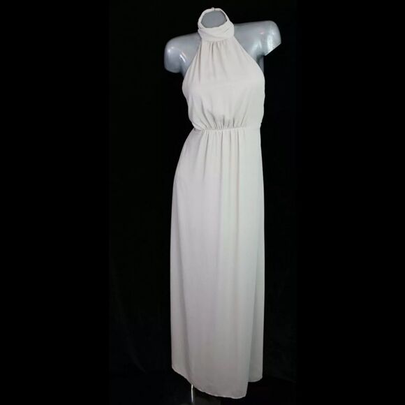 Show Me Your Mumu Colette Collar Halter Maxi Dress Show Me The Ring Crisp XS - Picture 2 of 10